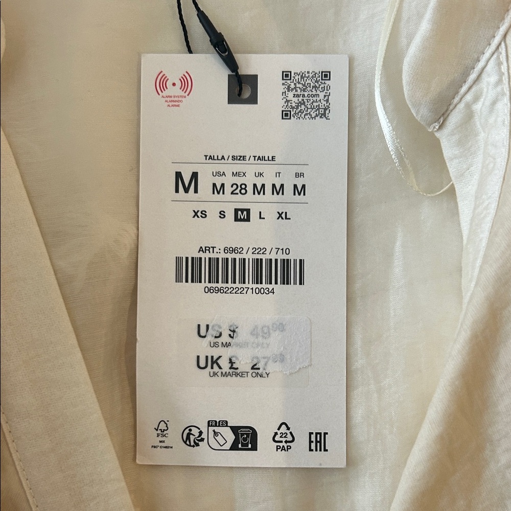 Zara Cream Ruffle Blouse - Picture 4 of 4